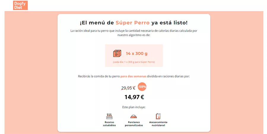descuento directo del cincuenta por ciento en dogfydiet